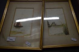 Pair of watercolours by S L Palmer, framed and glazed
