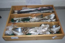 Tray of Arthur Price Kings pattern silver plated cutlery