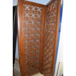 20th Century hardwood bi-fold screen