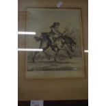 How to Prevent a Horse Slipping his Girths, reproduction engraving, glazed and framed