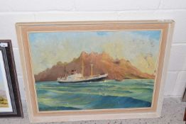 Richard Lamb (British, 20th century), the vessel 'Indian Splendour' in a maritime scene, oil on