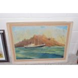 Richard Lamb (British, 20th century), the vessel 'Indian Splendour' in a maritime scene, oil on