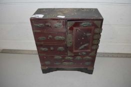 Small Oriental lacquered table top cabinet