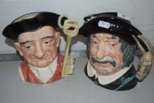 Royal Doulton character jugs, the Gaoler and Sancho Panca