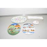 A pair of Poole pottery plates and other ceramics