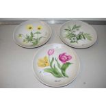 Three Kaiser floral decorated plates