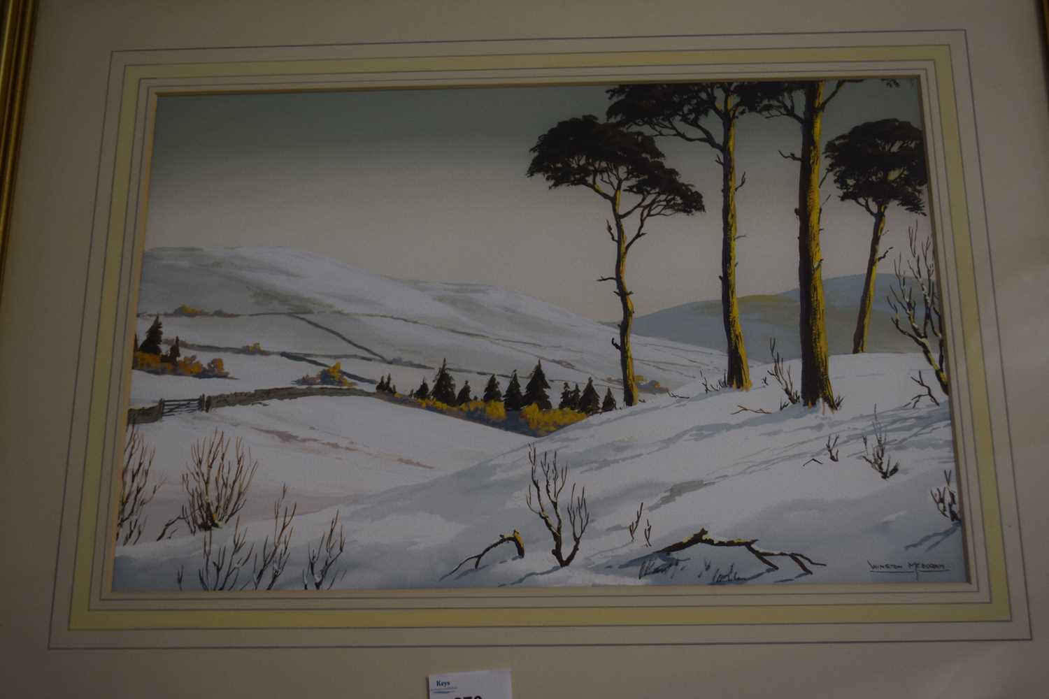 Winston Megoran (1917-1931), "Reeth Moor" Yorks, watercolour and gouache, signed, framed mounted, - Image 2 of 2