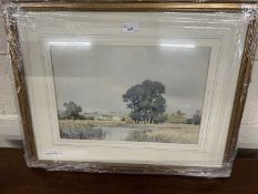 Douglas Snowdon, study of a rural scene with river, watercolour, framed and glazed