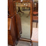 Early 20th Century mahogany framed cheval mirror, 135cm high