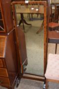 Early 20th Century mahogany framed cheval mirror, 135cm high