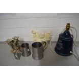 Mixed lot comprising a Holkham Pottery table lamp produced for Norfolk Constabulary together with