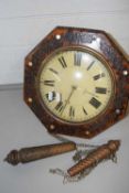 Late 19th Century postmans alarm clock with inlaid case