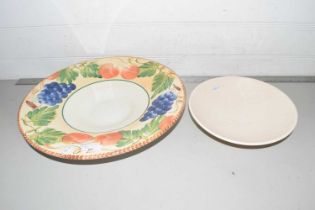 Large fruit decorated bowl and one other
