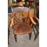 Victorian elm seated kitchen chair
