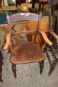 Victorian elm seated kitchen chair