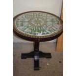 20th Century pedestal table, the top decorated with a design of sailors knots and surrounded by