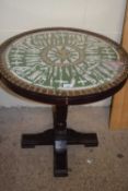 20th Century pedestal table, the top decorated with a design of sailors knots and surrounded by