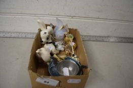 Mixed Lot: A Sabino opalescent glass model of a squirrel and various other small ornaments