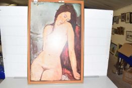 Amedeo Modigliani coloured print, female nude