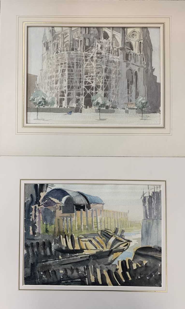 Adrian Bury (British, 20th century), watercolour, signed and dated 1937, plus one other - an