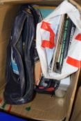 Mixed Lot: A Pepsi bowling bag, books, cassettes and other items