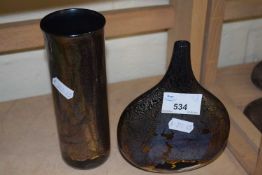 An Art Glass bottle vase and another