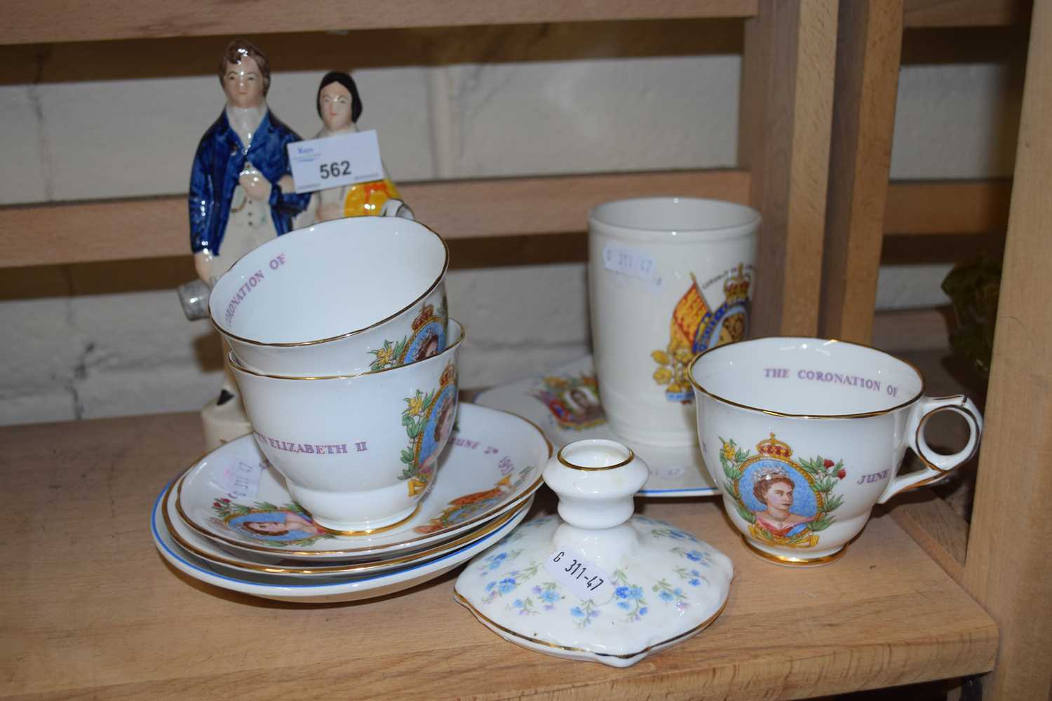 A Staffordshire flat back of the Prince and Princess together with a quantity of Royal