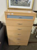 Chest of six drawers, 125cm high