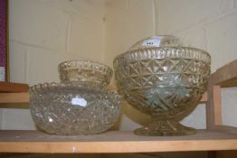 Quantity of cut glass fruit bowl and others