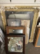 Mixed lot of mirrors, pictures and frames