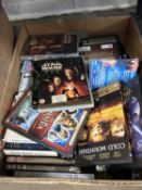 One box of various DVD's to include Star Wars