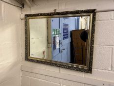 A reproduction rectangular gilt framed wall mirror