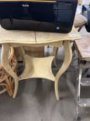 Dark cream painted two tier side table