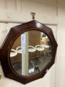 Edwardian mirror in octagonal mahogany frame