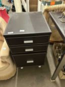 Modern leatherette finish three drawer office chest