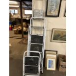 Aluminium step ladder and two other step ladders