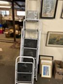 Aluminium step ladder and two other step ladders