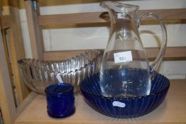 Small quantity of glass ware to include two bowls, a jug and a tea light holder