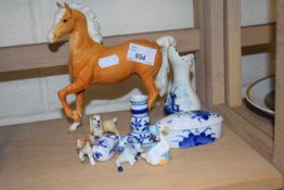 Ceramic Palomino together with a Wade Whimsey and other small ceramic items