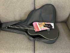 A Sheffield acoustic guitar with cloth carrying case