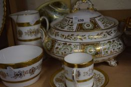 A small quantity of Coalport Lady Anne tea wares together with a hand mirror and a tureen
