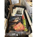 Box of assorted books, CD's, pictures etc to include a quantity relating to Def Leppard