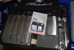 A cased set of Meisterbach kitchen knives