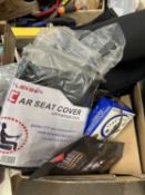 Mixed box of garage contents to include seat covers and others