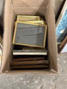 Box of assorted frames and prints