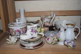 Mixed lot of ceramics to include a novelty Carlton ware Curling Scotch Whisky decanter