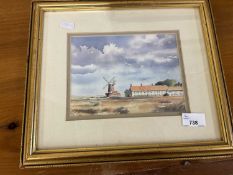 Cley Mill, Norfolk, John Poole, 94, reproduction print, framed and glazed