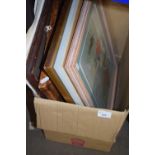 Box of assorted prints and frames