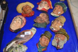 Quantity of resin wall mounted model faces and others
