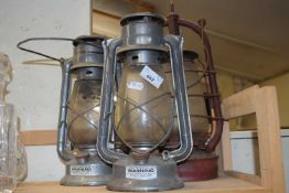 Three vintage tilly lamps